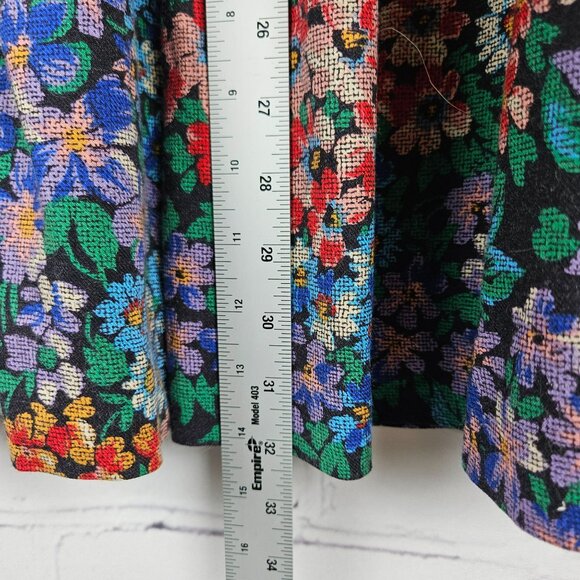 Rafaella Floral Maxi Skirt Pleated Womens 8 Rayon Wool Blend Button Multicolor - Picture 12 of 12